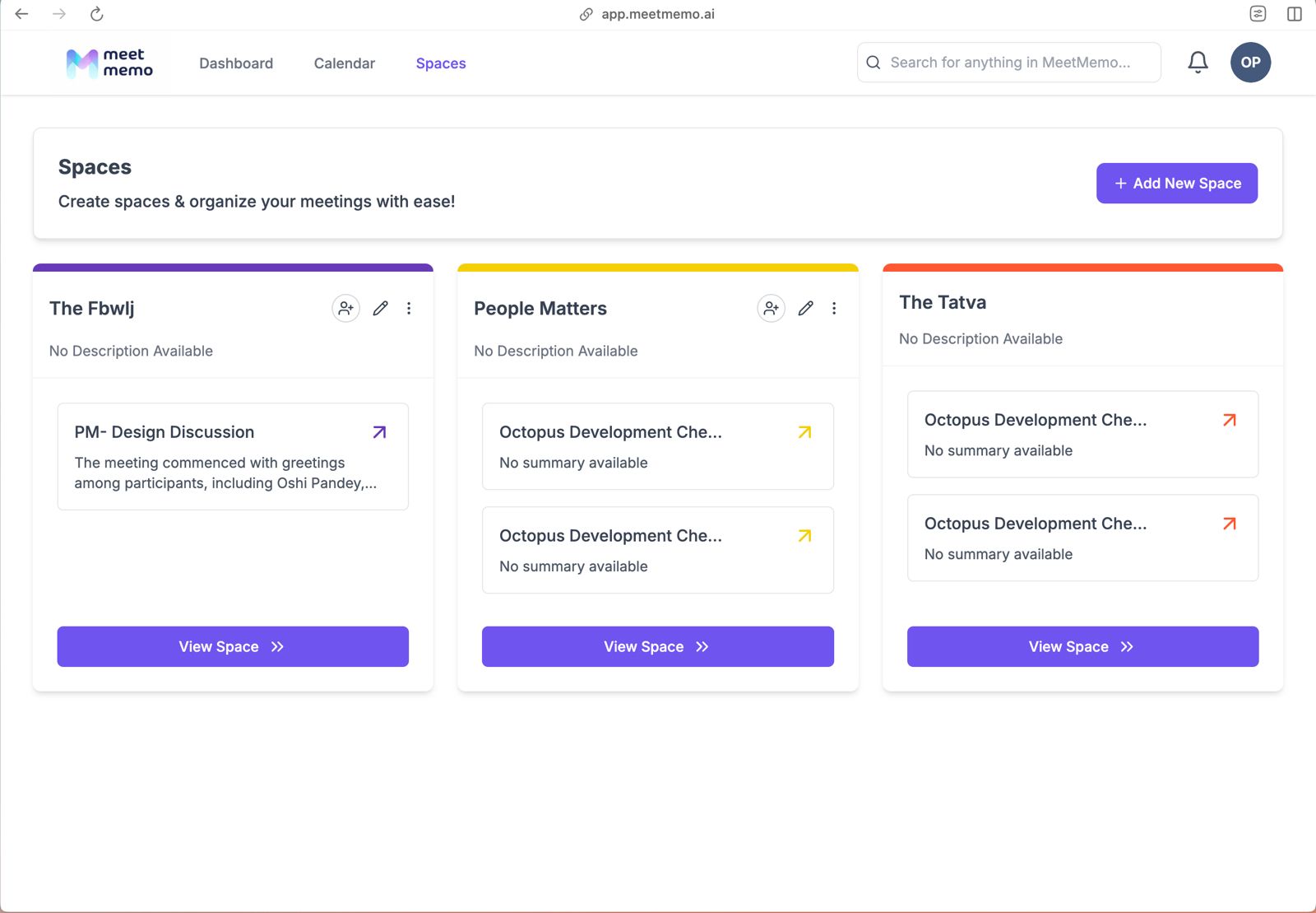 MeetMemo Spaces